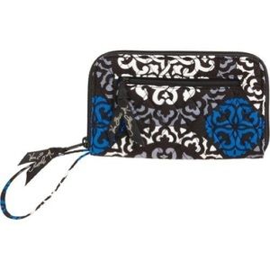Vera Bradley canterberry colbalt large zip wallet